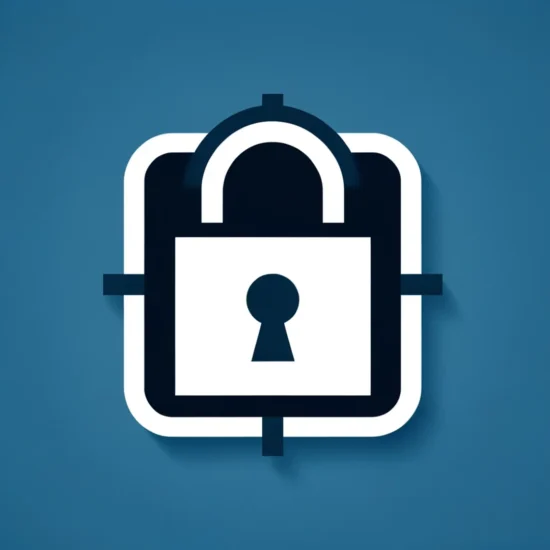 A padlock icon on a blue background symbolizing cybersecurity.