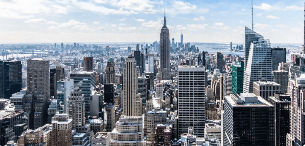 A stunning view of New York City from the top of the Empire State Building.