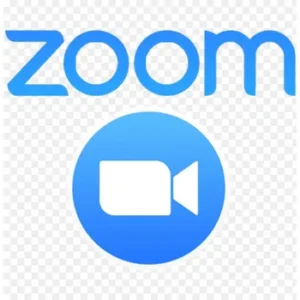 Zoom logo transparent png download for web video conferencing services.