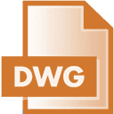 Icon of a DWG file with an orange background and white text that says "DWG" on the document, offering easy download links for seamless access.