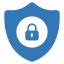 A blue shield icon with a padlock in the center symbolizes security, reflecting cutting-edge insurance technology solutions and protection.