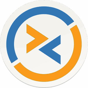 A circular logo featuring two interlocking chevrons, one orange and one blue, surrounded by partial blue and orange circular borders on a white background—perfect for download or embedding in links.