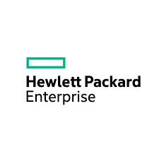 Hewlett Packard Enterprise logo featuring a green rectangular outline above the company name in black text on a white background, often seen alongside Triton Technologies partners.