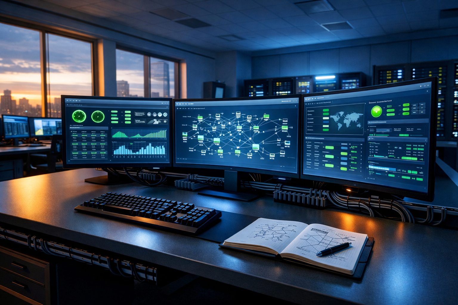 Managed IT services operations center monitoring New York business networks