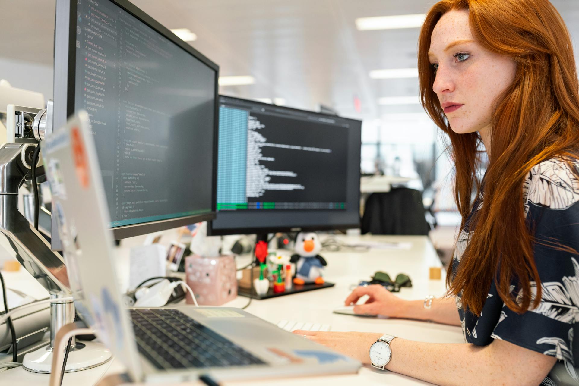 Network engineer configuring enterprise server infrastructure