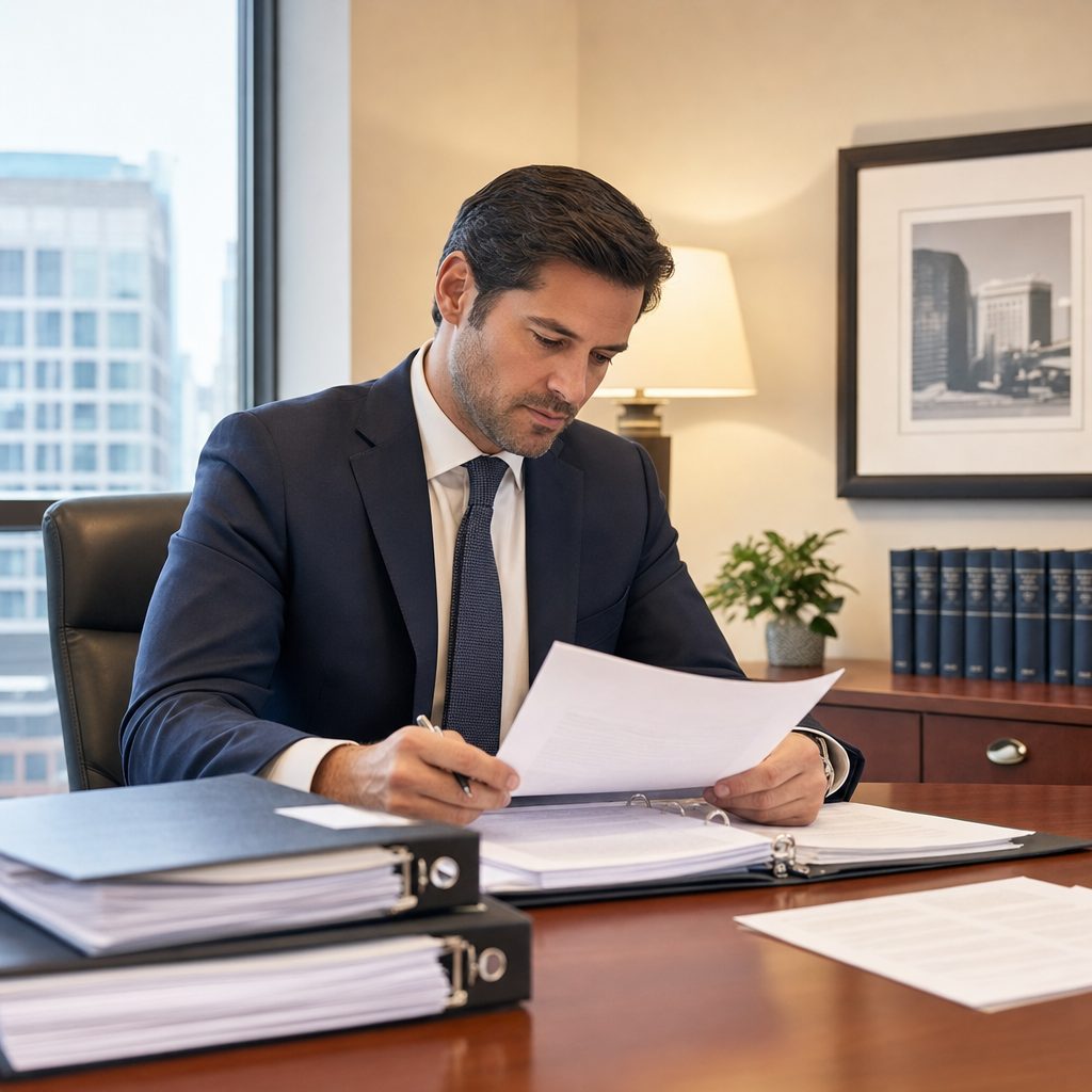 Compliance officer reviewing NY SHIELD and NYDFS documentation — Triton Technologies serving New York.