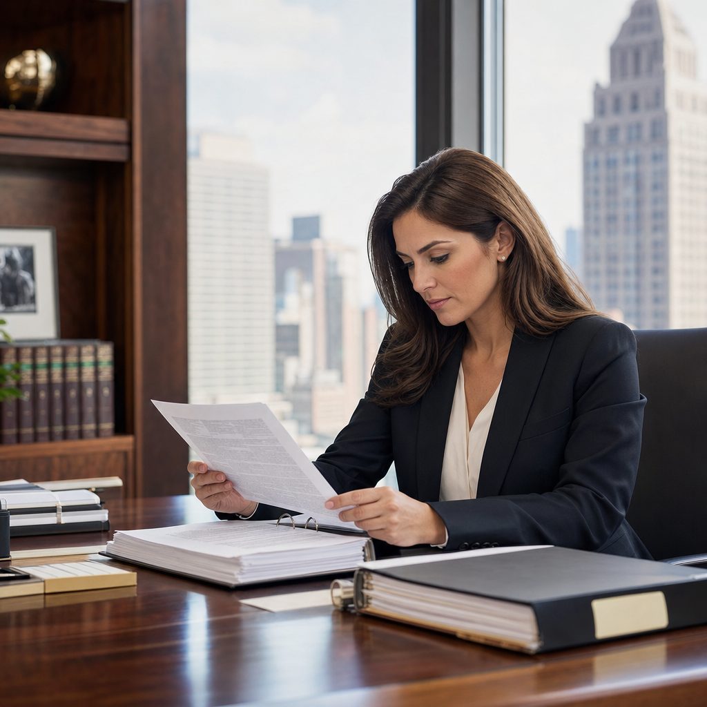 Compliance officer reviewing NY SHIELD and NYDFS documentation — Triton Technologies serving New York.