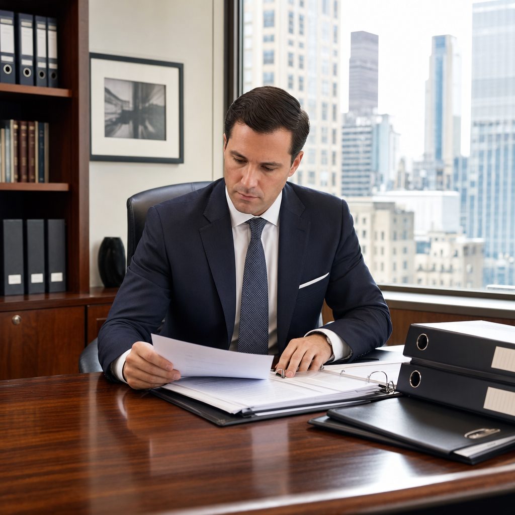Compliance officer reviewing NY SHIELD and NYDFS documentation — Triton Technologies serving New York.