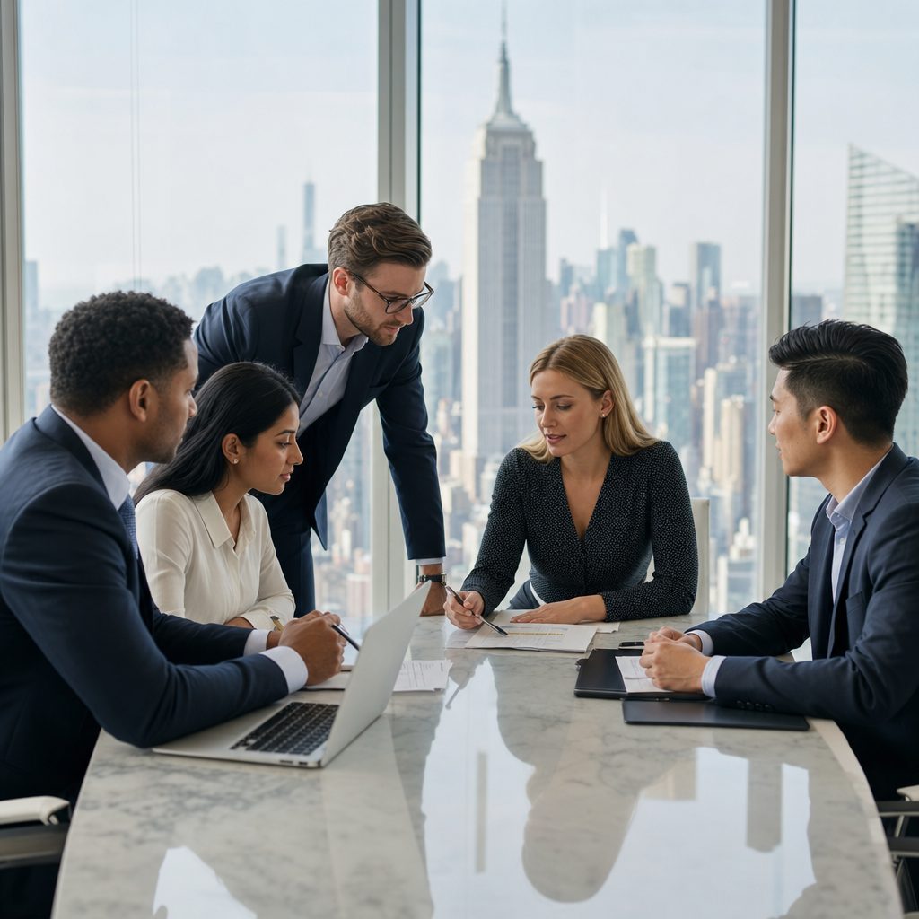 New York business team meeting — Triton Technologies managed IT for New York businesses.