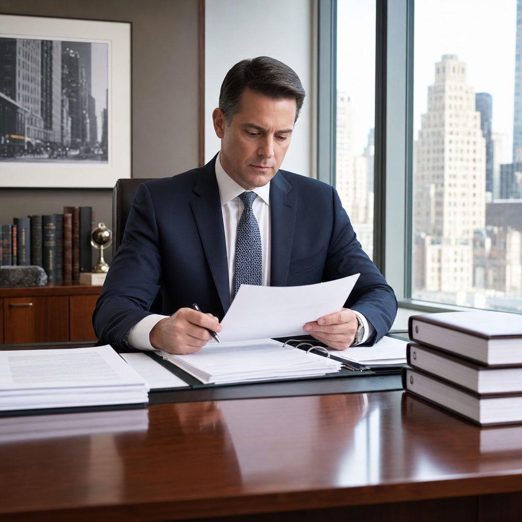 Compliance officer reviewing NY SHIELD and NYDFS documentation — Triton Technologies serving New York.