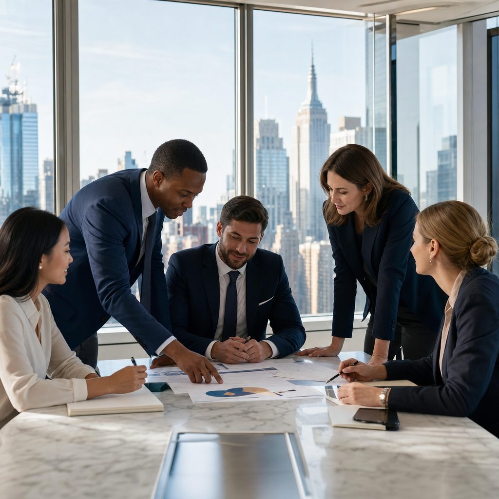 New York business team meeting — Triton Technologies managed IT for New York businesses.