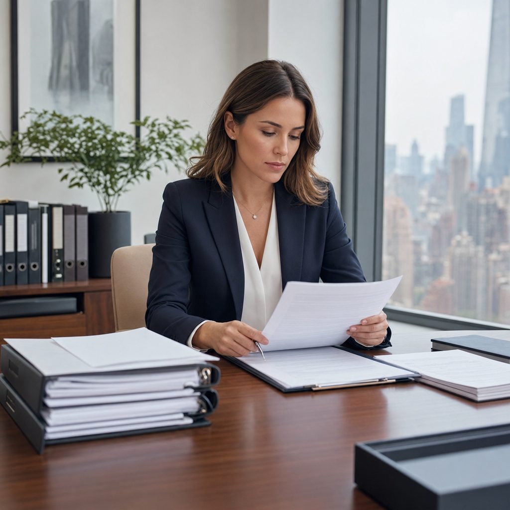 Compliance officer reviewing NY SHIELD and NYDFS documentation — Triton Technologies serving New York.