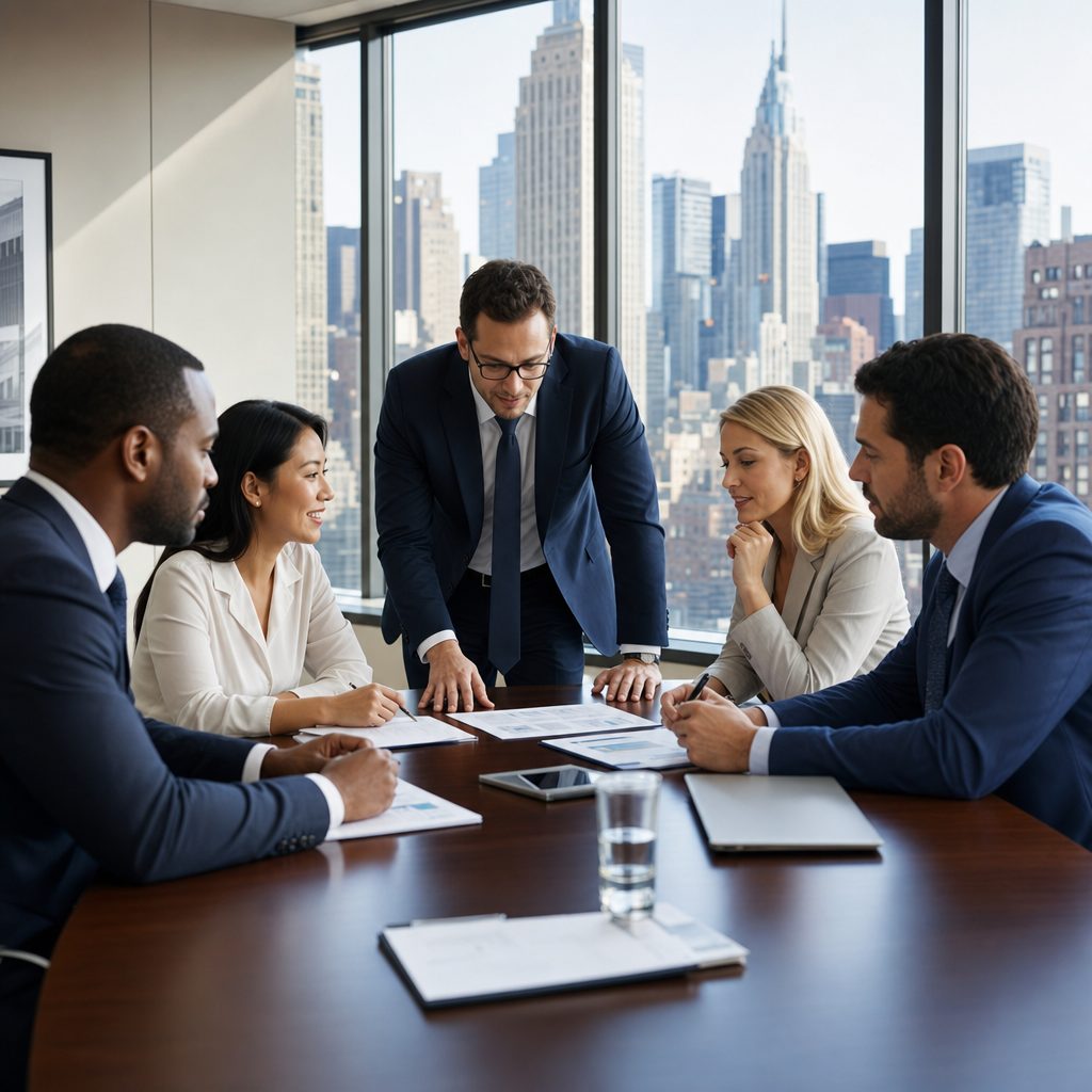 New York business team meeting — Triton Technologies managed IT for New York businesses.