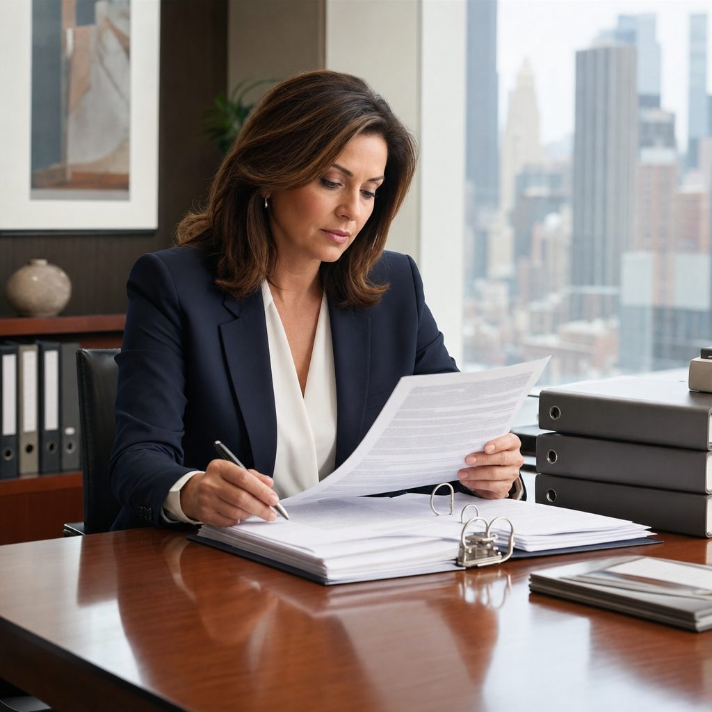 Compliance officer reviewing NY SHIELD and NYDFS documentation — Triton Technologies serving New York.