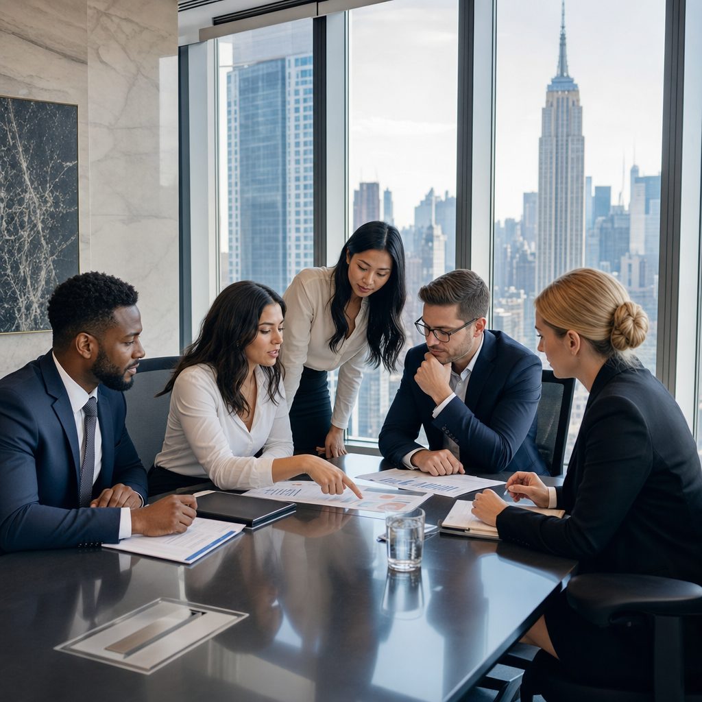 New York business team meeting — Triton Technologies managed IT for New York businesses.