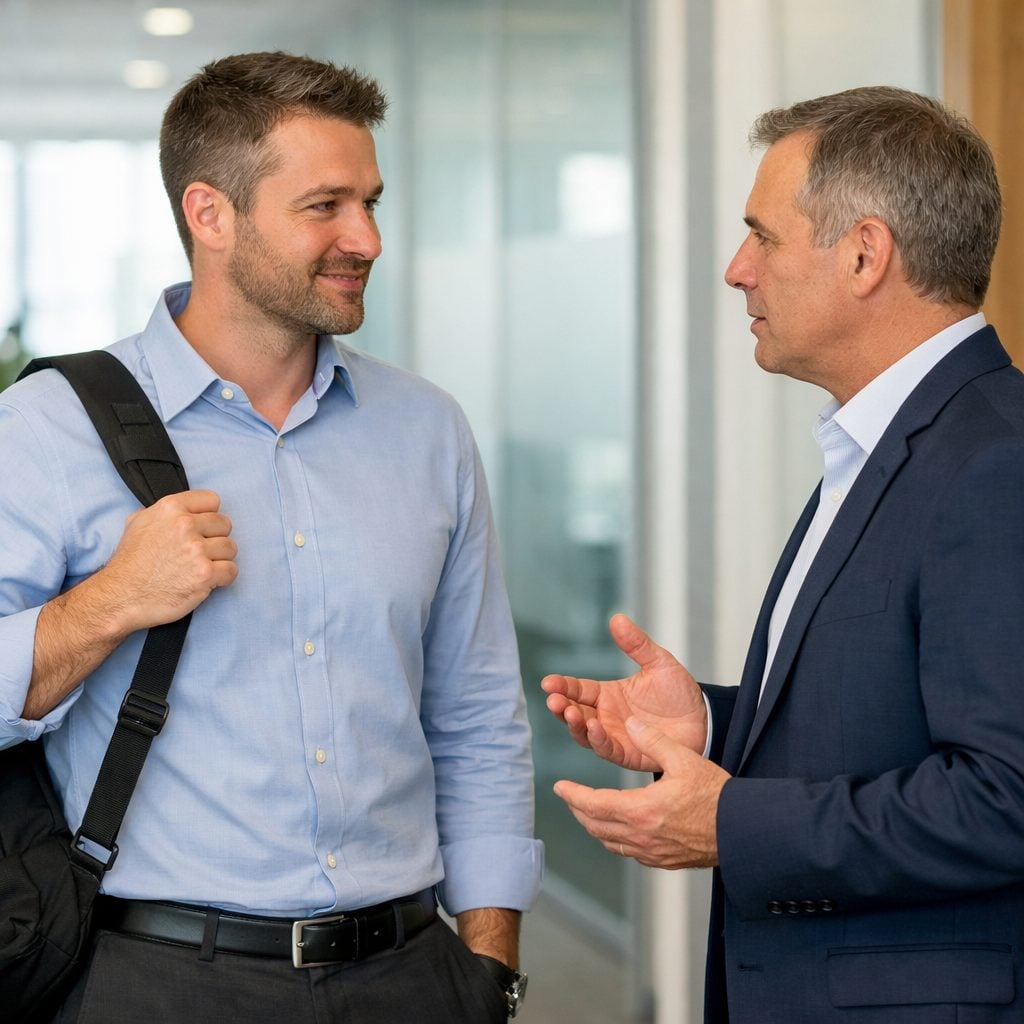 Triton security engineer arriving at a client office